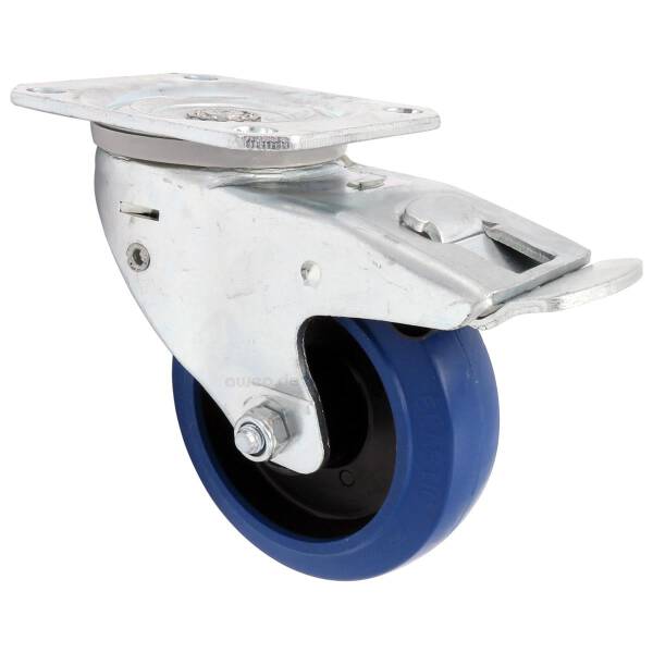 Flightcase Lenkrolle 100 mm Blue Wheel Automatik mit Feststeller