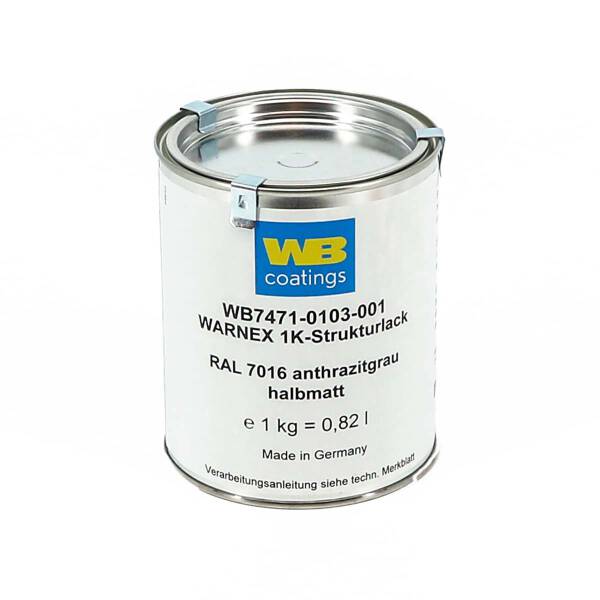 Warnex Strukturlack anthrazitgrau RAL 7016 halbmatt 1kg
