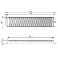 Adam Hall 87446 2HE L&uuml;ftungs- Rackblende 19 Zoll gro&szlig;e L&ouml;cher