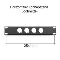 Adam Hall 862215 1HE Rackblende 9,5 Zoll f&uuml;r 4 D-Type Verbinder