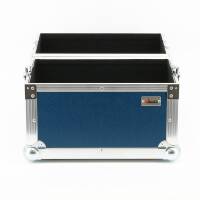 Plattenkoffer Flightcase 50/50 f&uuml;r bis zu 48 LPs 12" Phenol braun