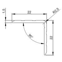 Adam Hall 6109 BLACK Aluminium Kantenschutz 22 mm schwarz
