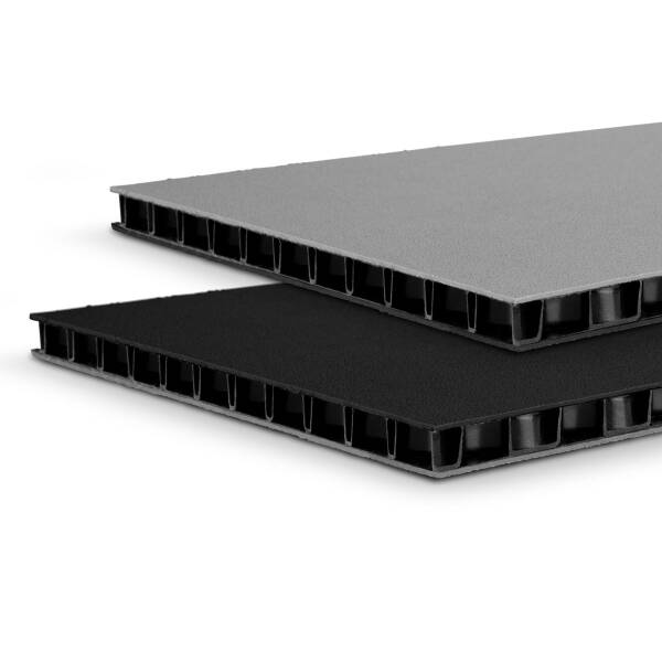 9,4 mm SolidLite PP-Hohlkammerplatte schwarz/grau
