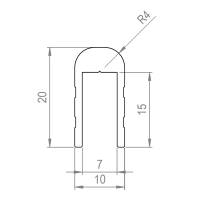 Adam Hall 6224 Aluminium U-Profil mit Rundung Einschub 7 mm