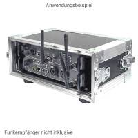 2 HE Half Size Rack f&uuml;r Sennheiser EW Funkempf&auml;nger flache Ecken
