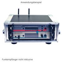 2 HE Half Size Rack f&uuml;r Sennheiser EW Funkempf&auml;nger flache Ecken schwarz