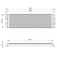 Adam Hall 87447 3HE L&uuml;ftungs- Rackblende 19 Zoll gro&szlig;e L&ouml;cher