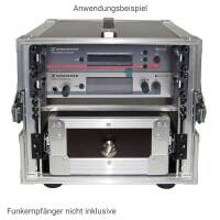 4 HE Half Size Rack f&uuml;r Sennheiser EW Funkempf&auml;nger mit Schublade