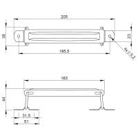 Adam Hall 3417 Koffergriff Kunstleder schwarz 165 mm