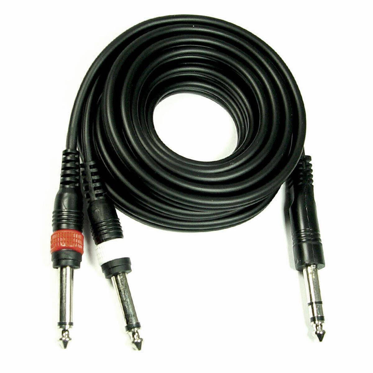 Ah Cables KP1PPM235Y – Twin Instrumentenkabel, 1x 3,5 Mm Klinke Stereo Auf 6,3 Mm Klinke Mono, 1 M Länge, Hochflexibel