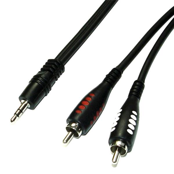 3 m Y-Audiokabel 3,5 mm Klinke stereo an 2x Cinch male