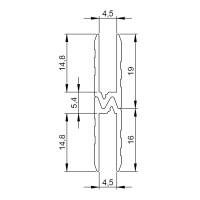 Adam Hall 6133 Aluminium Hybrid Schlie&szlig;profil Einschub 4,5 mm