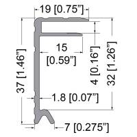 Penn Elcom EG-0400 Aluminium Deckelrahmen 37 mm Einschub 4 mm
