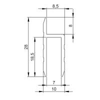 2 m Adam Hall 6126 Aluminium h-Profil f&uuml;r 7 mm Serviceklappen