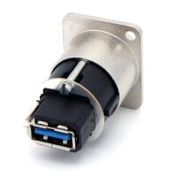 Neutrik NA USB-3 Reversible USB 3.0 Einbaubuchse Nickel D-Typ