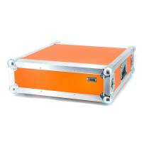 3 HE Amp Rack 19" Double Door 45 CM Flightcase orange